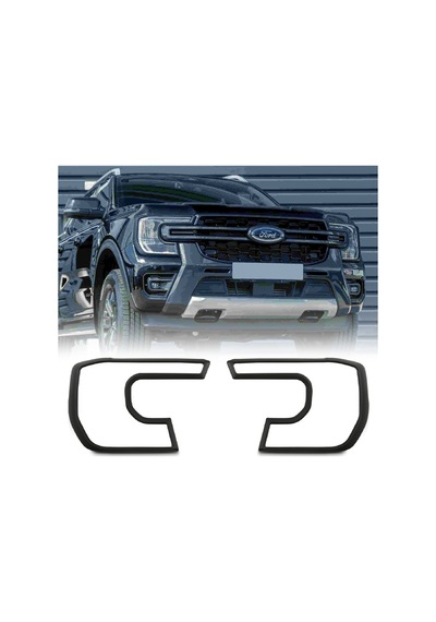 Ford Ranger T9 Ön Far Çerçevesi Seti Far Çerçeve Kaplama / Trim Siyah