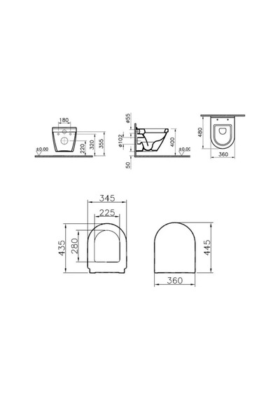 Vitra S50 Asma Klozet 48 Cm+vitra Yavaş Kapak Diğer