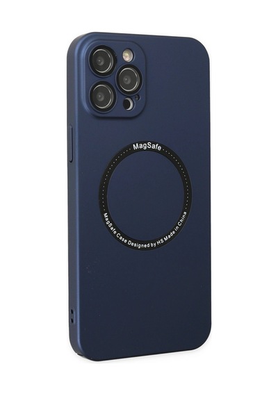 Apple  Uyumlu  iPhone 12 Pro Kılıf Jack Magneticsafe Lens Silikon Lacivert,
