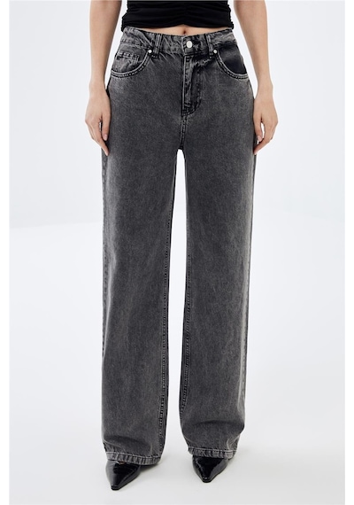 Antrasit Wide Leg Yüksek Bel Jean-antrasit Antrasit