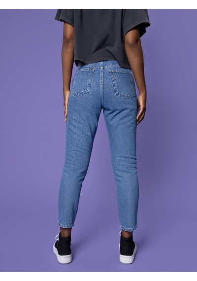 Mom Regular Fit Kadın Pantolon Mavi