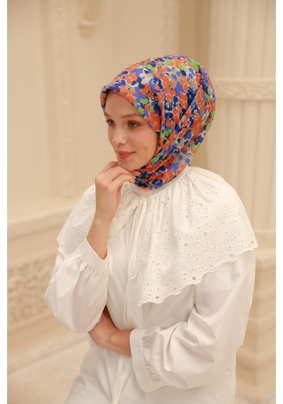 Silk Home Soft Eşarp 73081-18 Taş, Turuncu, İndigo, Lacivert, Yeşil