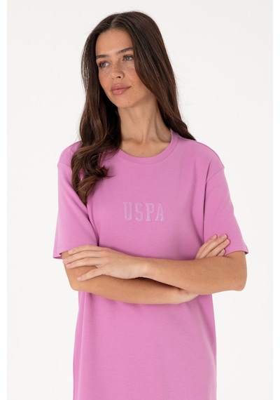U.S. Polo Assn. Kadın Fuşya Bisiklet Yaka Mini Boy Örme Elbise 50306431-VR023
