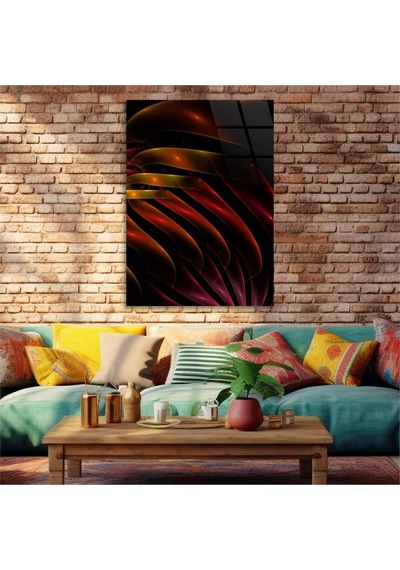Gerçek Cama Baskı Sanat Temalı Tekli Cam Tablo 411 S373