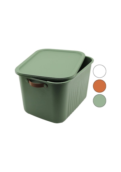 Boxsis Om-0664 20l Kapaklı Renkli Plastik Organizatör Kutu Yan Kulplu 40x30x25cm- 12'li Paket Diğer