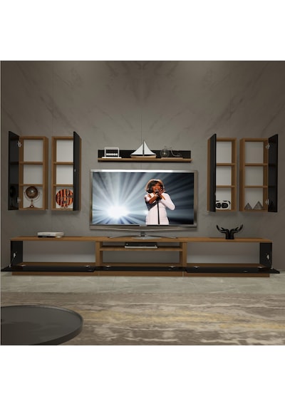 Decoraktiv Trendstyle 8d Slm Tv Ünitesi Tv Sehpası Ceviz - Siyah