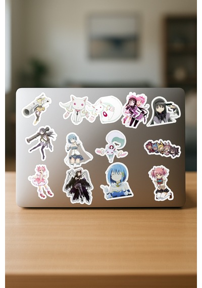 Puella Magi Madoka Magica Anime Sticker Paketi 20 Adet Çok Renkli