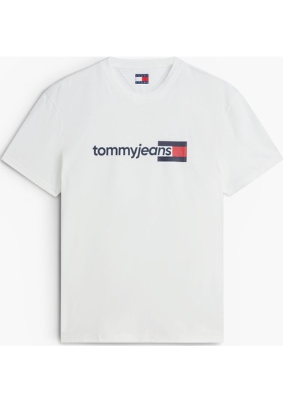 Tommy Hilfiger Tjm Reg Entry Dna Ss Tee Erkek Beyaz T-shirt - Dm0dm23406