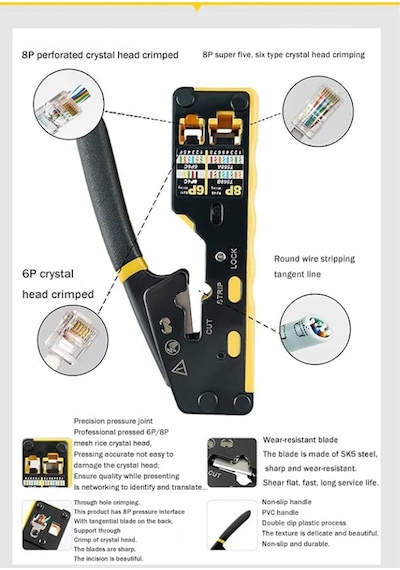 Yeni Nesil Rj45 Soket Sıkma Pensesi