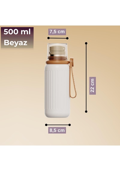 Çift Katmanlı Paslanmaz Çelik Termos 500 Ml Beyaz