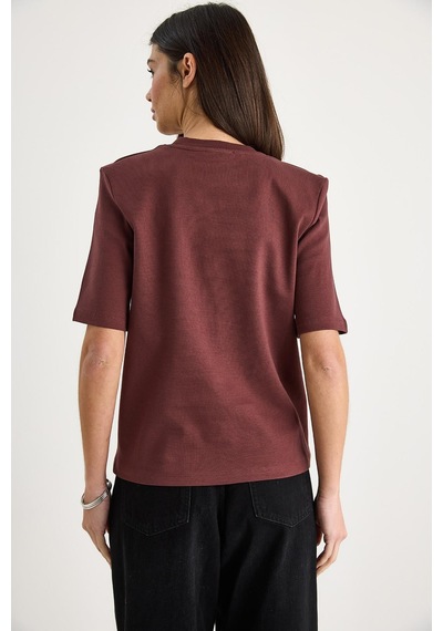 Shade Kadın Bisiklet Yaka Vatkalı Pamuklu Basic T-shirt 241134 60283128 - Koyu Kızıl Kahve Çok Renkli Shade Kadın Bisiklet Yaka Vatkalı Pamuklu Basic T-shirt 241134 60283128 - Koyu Kızıl Kahve Çok Renkli