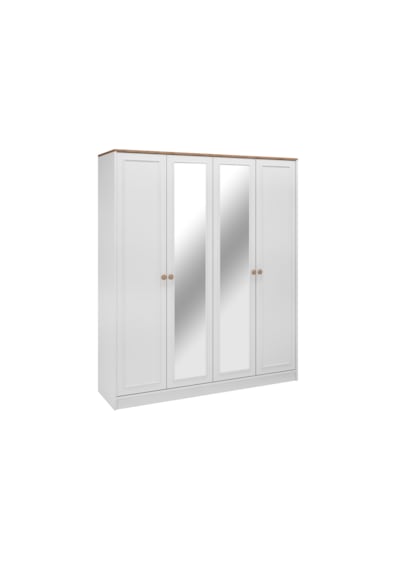 Smart 4 Kapaklı Aynalı Raflı Dolap/gardırop %100mdf