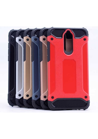Kilifone - Mate 10 Lite Uyumlu - Kılıf Çift Katman Zırh Tank Crash Military Kapak - Gold