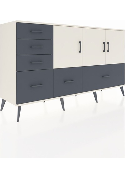 Kronos Konsol 4 Raflı 6 Çekmeceli 3 Kapaklı 176x59x99 Aytaşı-ayta Aytaşı-aytaşı/antrasit