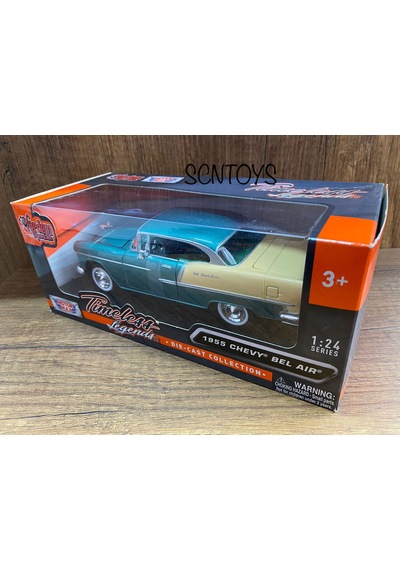 1955 Chevy Bel Aır Yeşil Mavi Model Araba 1955 Chevy Bel Aır