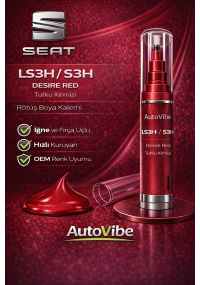 Seat Rötuş Boya Kalemi Ls3h / S3h Desire Red 2si1arada Çizik Giderici Skoda Vw Audi - Vag Grubu-