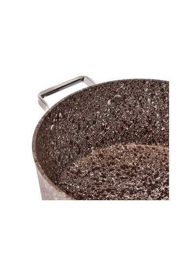 Stone-age Terra 24cm Çizilmez Yanmaz Yapışmaz İndüksiyonlu Derin Tencere-7650 Kahverengi