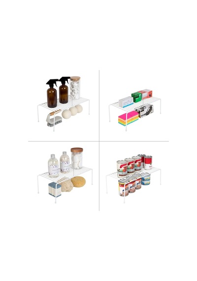 Tel Organizer Dolap Depolama Rafı 22x40cm Beyaz 4 Çok Renkli