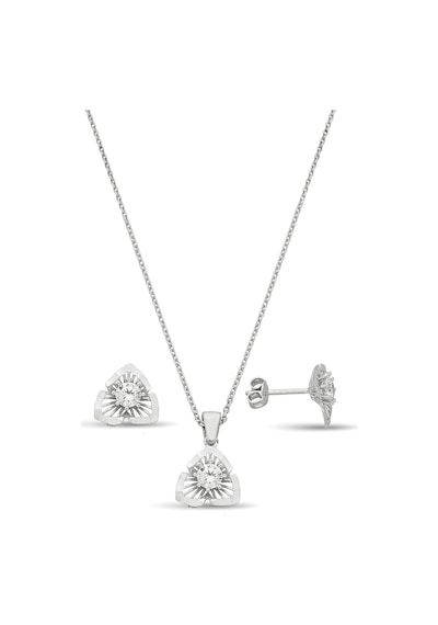 Zirkon Taşlı 925 Ayar Gümüş Set - 67018400 Gümüş