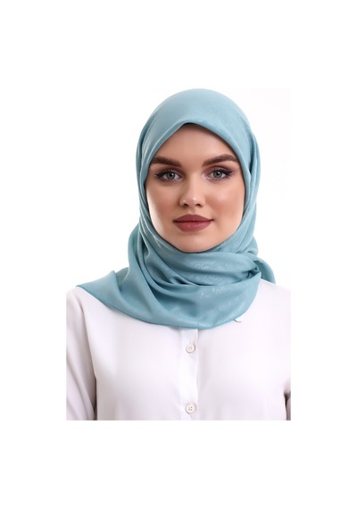 Kofra Desenli Baş Örtü - Turkuaz
