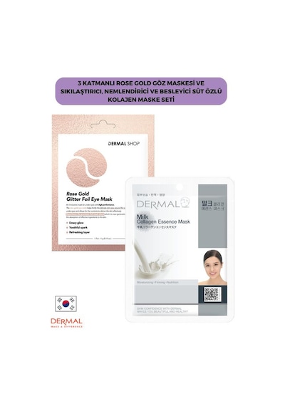 Dermal 3 Katmanlı Rose Gold Göz Maskesi + Süt Özlü Kolajen Maskesi 23 G