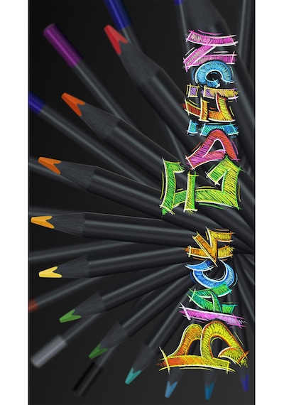 Faber-Castell Black Edition Boya Kalemi, 24 Renk, Siyah Kağıda Uyumlu, Ergonomik Üçgen Gövde