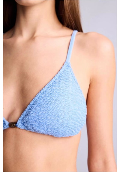 Defacto Regular Fıt Kırışık Dokulu Mavi Bikini Üstü E0205ax26smbe552 Mavi-be552