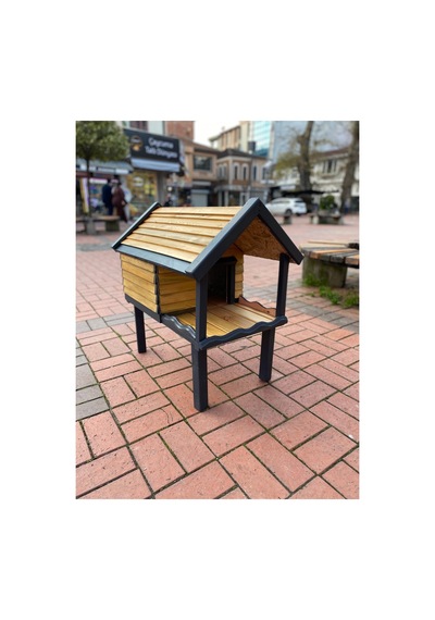 Kedi Evi Kedi Yuvası Özel Tasarım %100 Korunaklı İç Ve Dış Mekan 70x45cm Ayaklar Hariç