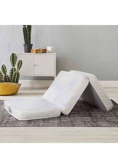 Homedius Trend Tek Kişilik 3 Kat Yaylı Katlanır Yatak 90x190 Cm Beyaz
