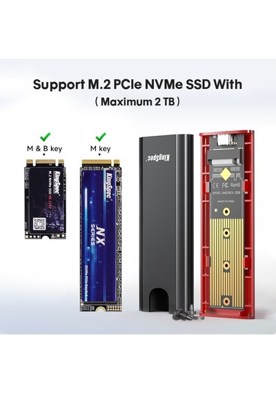Kingspecnvme-kutu-gri-max:2tb-10gbps