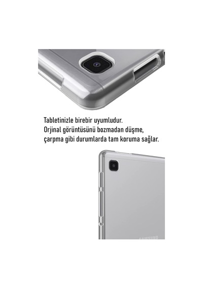 Samsung Galaxy Tab A9 Şeffaf Kılıf Silikon Tablet Kılıfı Ultra İnce Buzlu Şeffaf Kılıf Tab A9