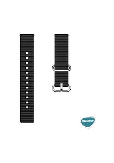 Microsonic Samsung Uyumlu Gear S3 Classic Kordon Ocean Band Siyah