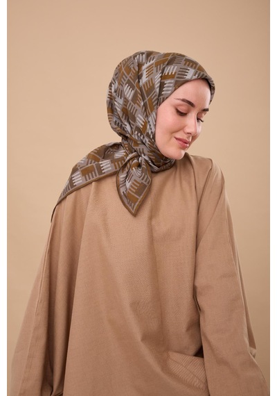 Silk Home Yaz Esintisi Eşarp 150001-03 Yeşil Gri, Kahverengi, Gümüş, Gri