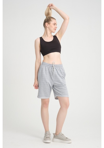 Superlife Kadın Regular Fit Duble Paça Şort Spr24srk51 Gri Melanj Superlife Kadın Regular Fit Duble Paça Şort Spr24srk51 Gri Melanj