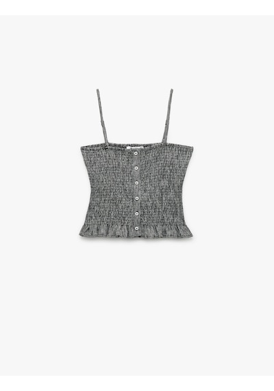 Koton Düğme Detaylı İp Askılı Bürümcük Slim Fit Crop Bluz Siyah Ekose 5sal30304ık Siyah Ekoseli Koton Düğme Detaylı İp Askılı Bürümcük Slim Fit Crop Bluz Siyah Ekose 5sal30304ık Siyah Ekoseli