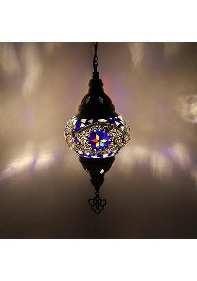 Dekoratif TAŞLI AVİZE RENKLİ DESENLİ DEKORATİF LAMBA