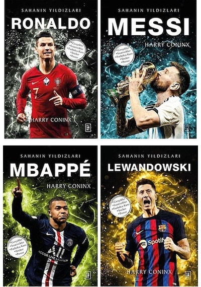 Futbol Sahanın Yıldızları Ronaldo - Messi - Mbappe Poster Sticker Futbolcu Kartı Hediyeli