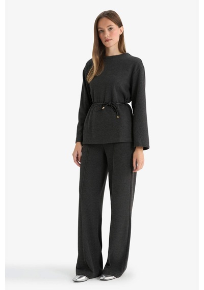 Defacto Wide Leg Düz Paça Pantolon E9913ax25auar169 Antrasit