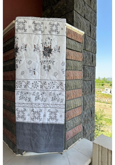 Sofline Çift Kişilik Çok Amaçlı Pike, Yazlık Pike, Desenli Pike, Yatak Örtüsü Pike 195x220cm Gri