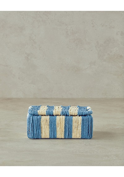 English Home Colorful Striped Kağıt İp Dekoratif Kutu Lacivert