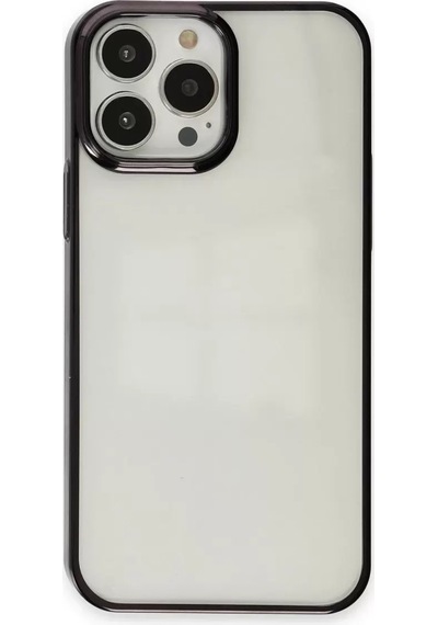Newface Apple İphone 13 Pro Max Kılıf Element Silikon - Siyah Şeffaf