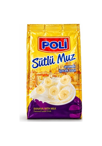 Poli Sütlü Muz Aromalı Sıcak İçecek Tozu 250 Gr Pratik Ve Lezzetli Toz İçecek 250 G