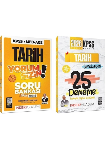 İndeks Akademi 2026 Kpss Tarih Yorum Sizin Soru Bankası + 25 Deneme 2 Li Set - Aydın Yüce
