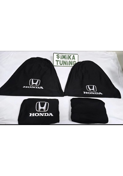 Honda Siyah Otomobil Servis Kılıfı 1.kalite Penye Kumaş Ön Arka Takım 4 Parça Arka Logolu Yikanabi 1 Takım