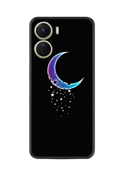 Vivo Y16 Kılıf Resimli Desenli Silikon Platinium Series Moon Star 1851