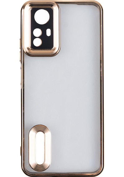Xiaomi Redmi Note 12s Kılıf Kamera Korumalı Logo Gösteren Zore Omega Kapak Gold