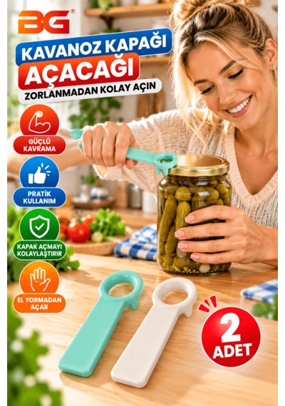 Pratik Kavanoz Açacağı 2 Adet Renkli Konserve Kapağı Açacağı Şişe Açacak Aparatı Mutfak Aletleri Çok Renkli