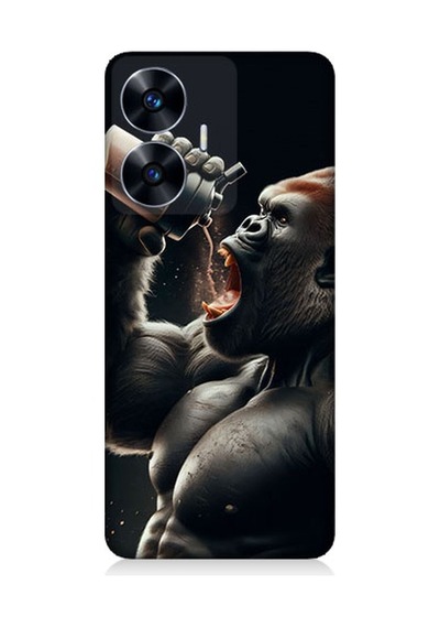 Realme C55 Uyumlu İçecek Goril Desenli Silikon Kılıf