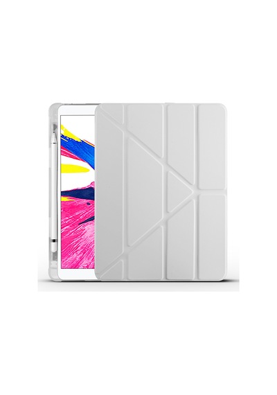 Apple Uyumlu iPad 10.2 2021 9.nesil Kılıf Zore Tri Folding Kalem Bölmeli Standlı Kılıf Kapaklı Kılıf