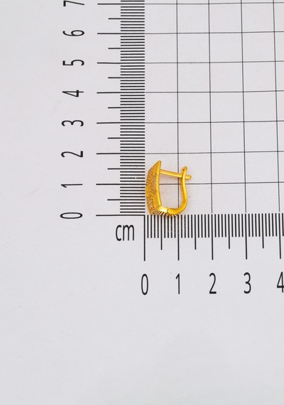 Bilezikci Hasır Desenli 14 Ayar Altın Küpe Sarı Altın